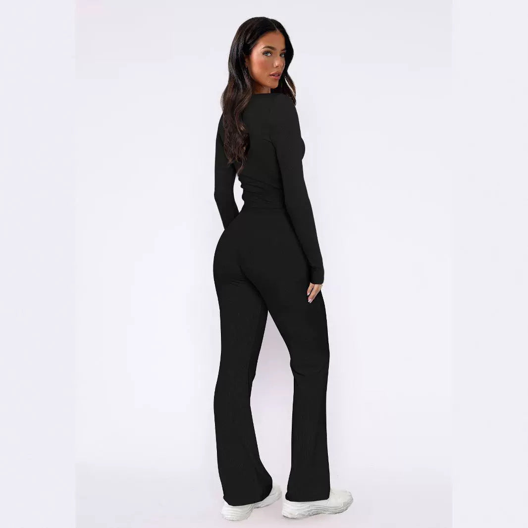 Long Sleeve Top And Pants Two-piece Set Fashion Women's Wear