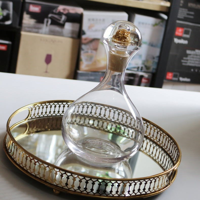 High-grade Gold Foil Crystal Glass Wine Tankard Exquisite Household