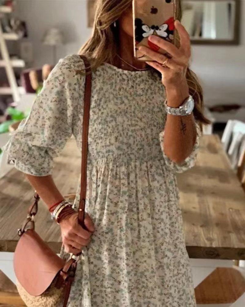 Women's Temperament Commute Fashion Digital Printing Dress