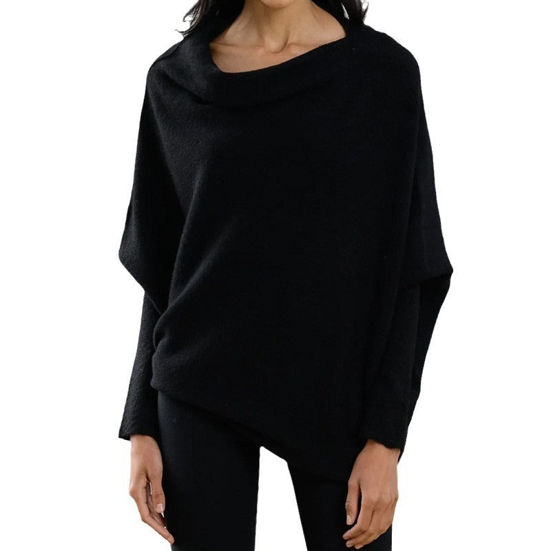 Solid Color Round-neck Comfortable Temperament Knitted Sweater