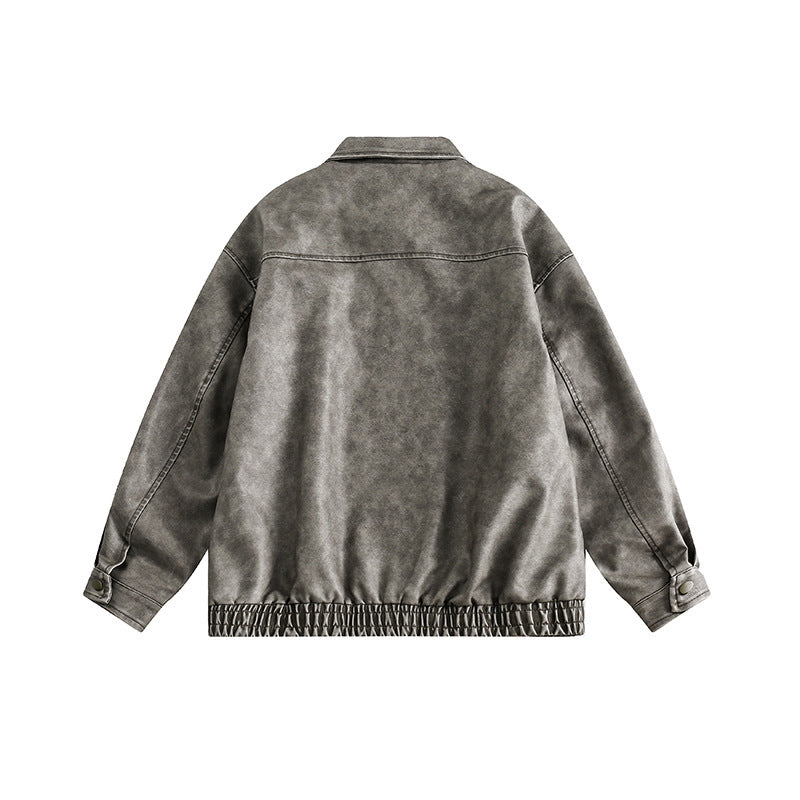 Retro Hong Kong Style Washed Distressed Jacket Men