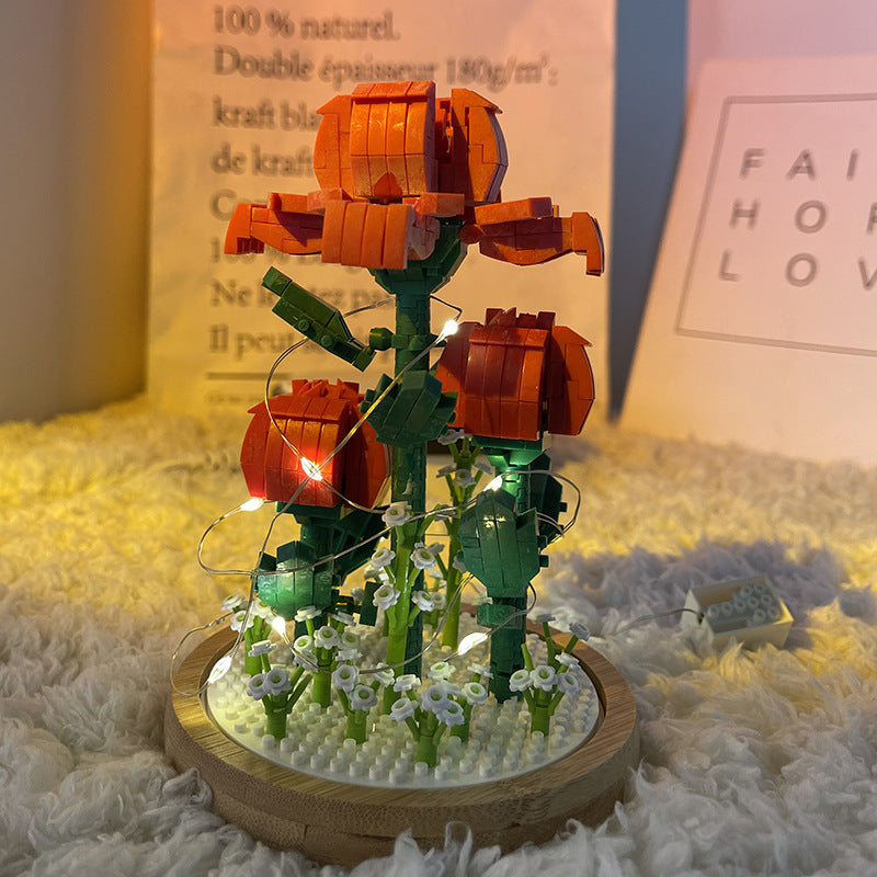 Micro-particle Rose Shape Assembled Building Blocks