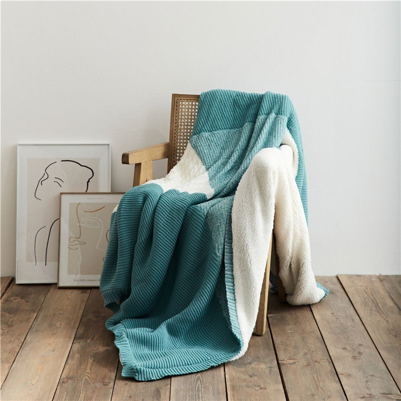 Thicken Warm Siesta Blanket Quilt Knitted Woolen Blanket