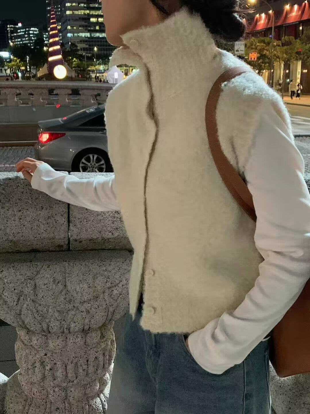 Casual Plus Size Turtleneck Knitted Waistcoat Vest