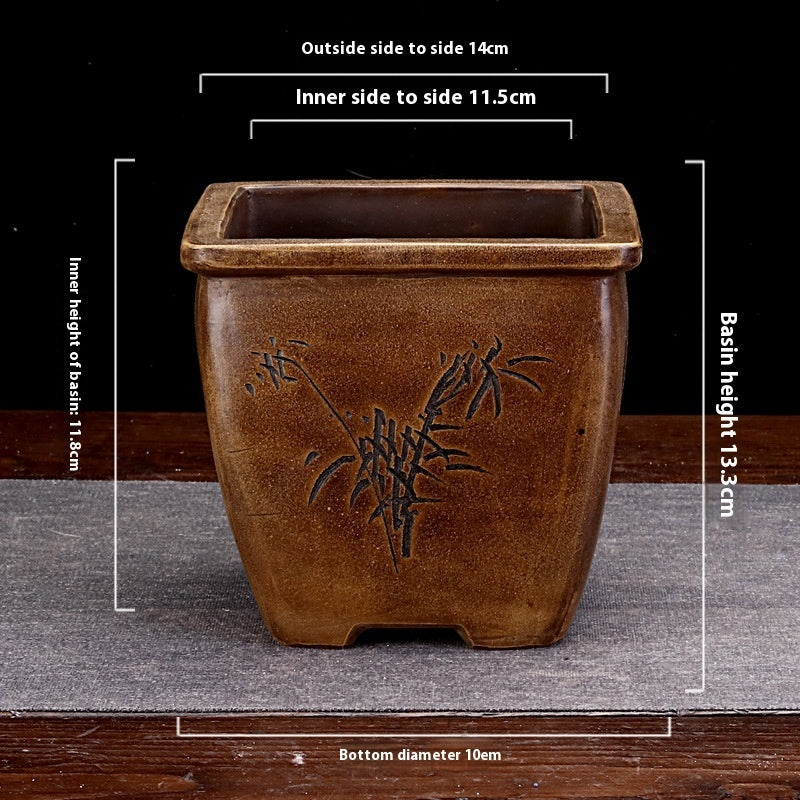 Orchid Grass Succulent Small Flower Pot Porcelain Minimalist Creative