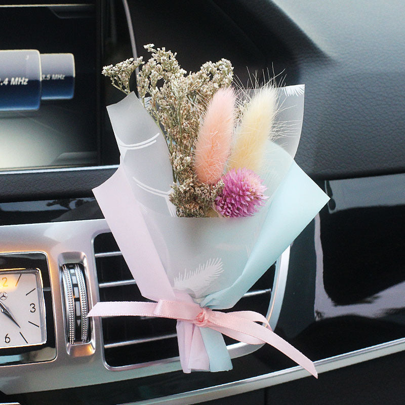 Fashion Creative Dried Flowers Decorative Car Female Motor Air Outlet Fragran