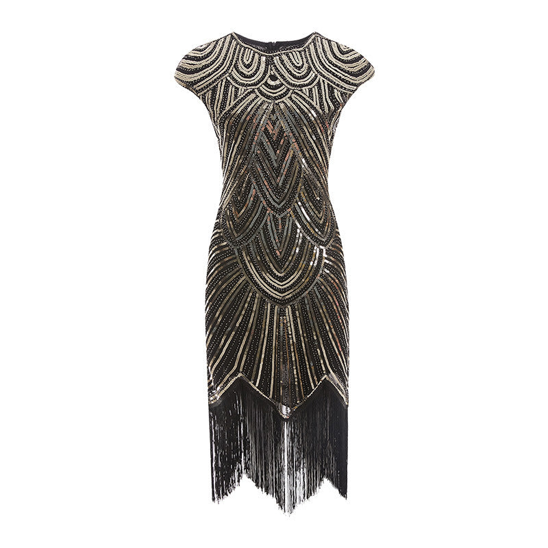 New Women's Vintage Sequin Fringe Dress Beading