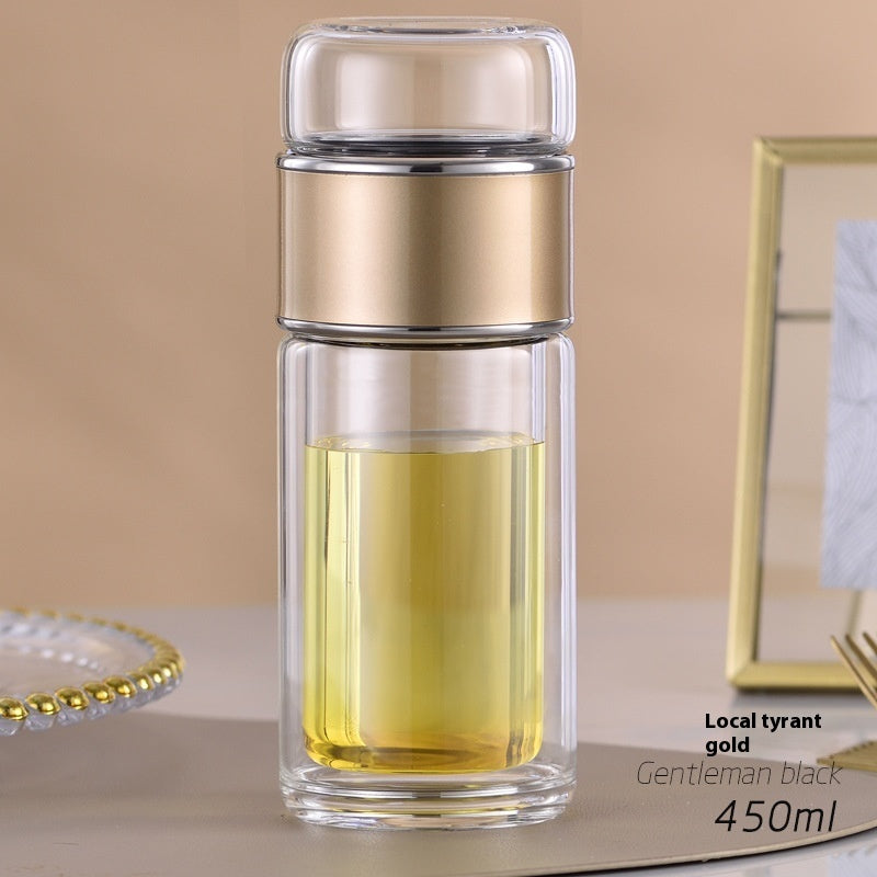 Double-layer Glass Tea Separation Tea Brewing Portable Borosilicate Scented Tea Cup