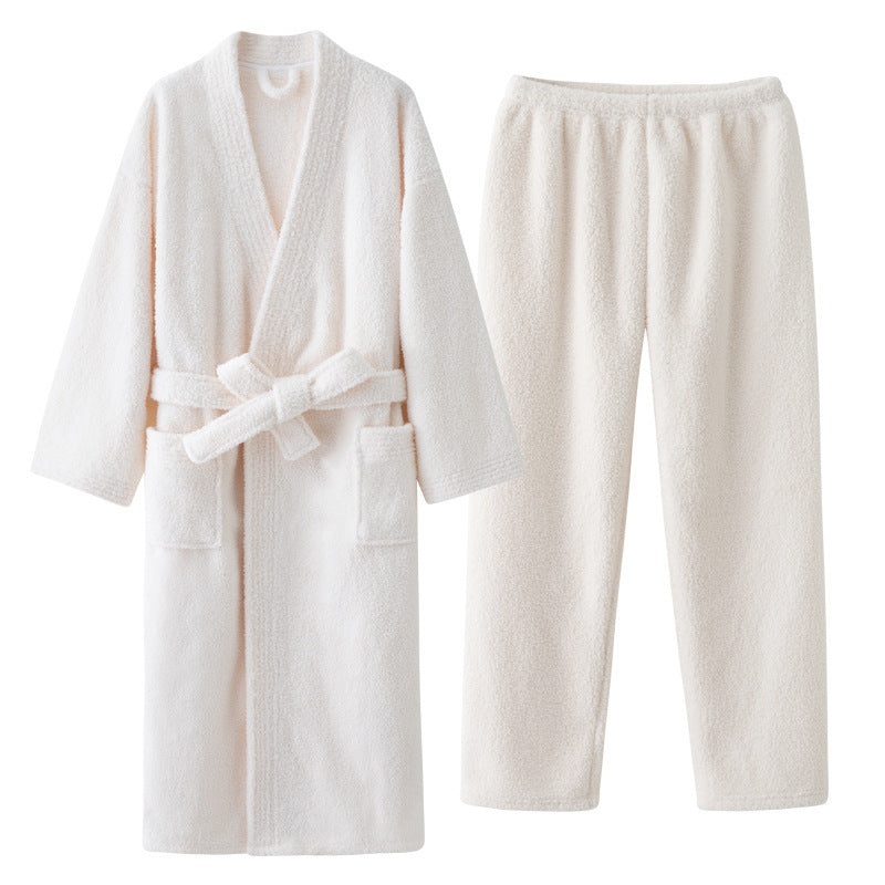 Coral Fleece Thickened Men's And Women's Nightgown