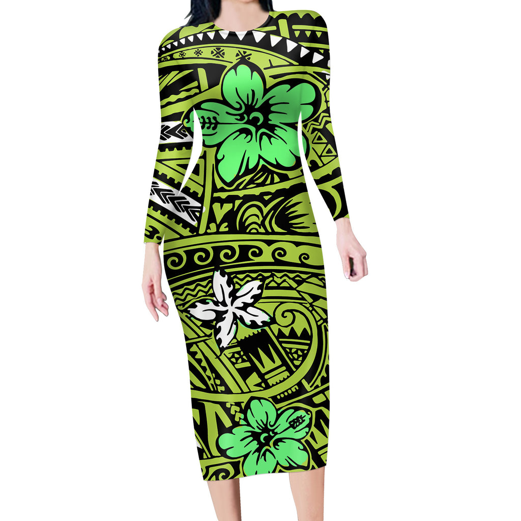 Polynesian Temperament Women's Long Sleeve Dress