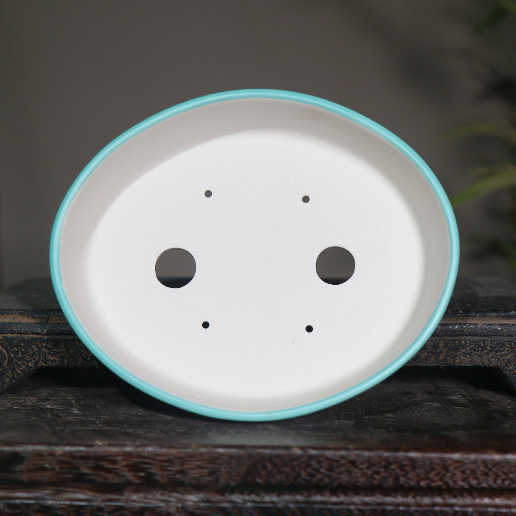 Desktop Oval Ceramic Purple Clay Flowerpot