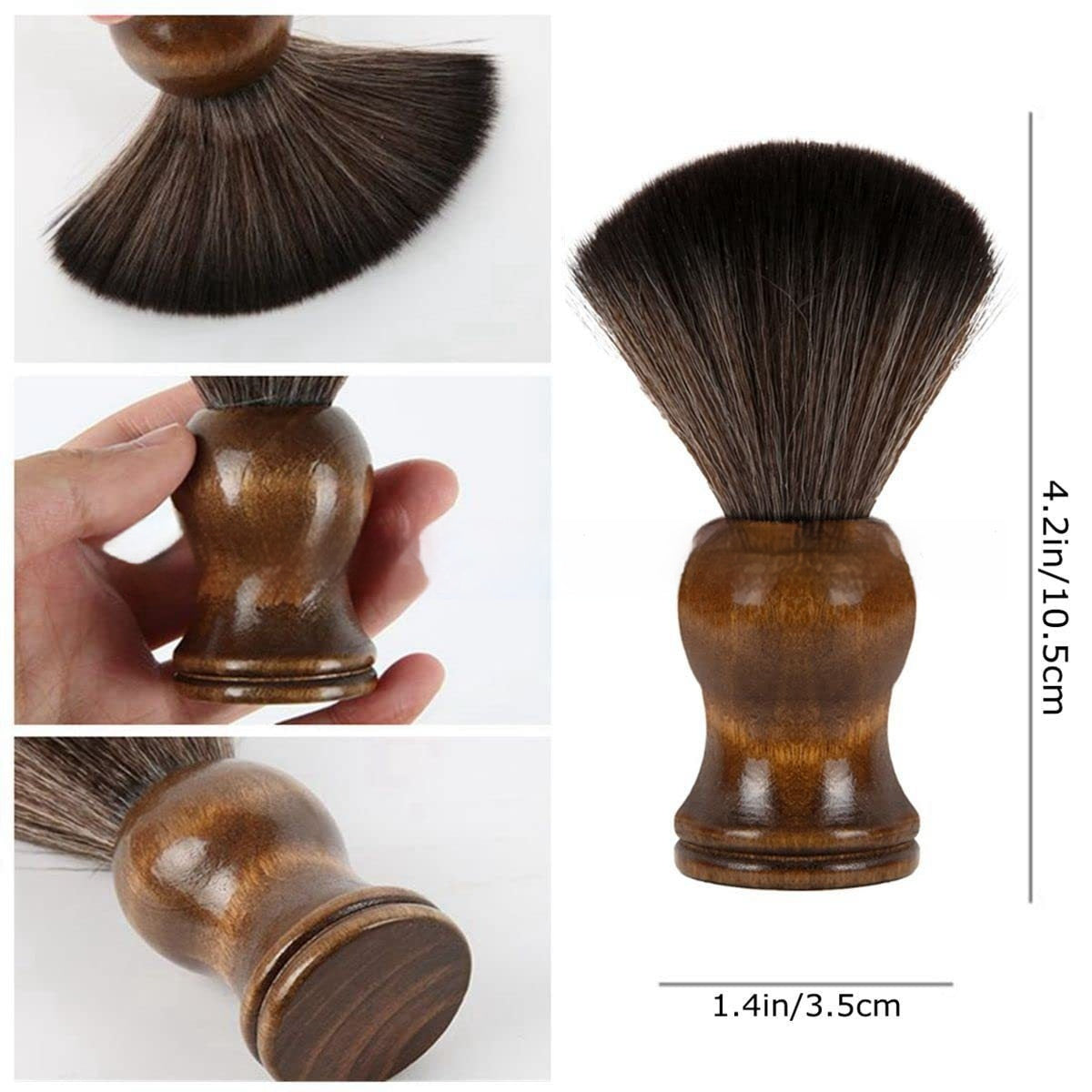 Men's Nylon Soft Hair Wooden Handle Barber Film Face Brush