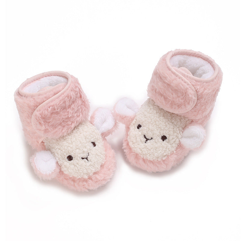 Baby cartoon cotton shoes with non-slip sole