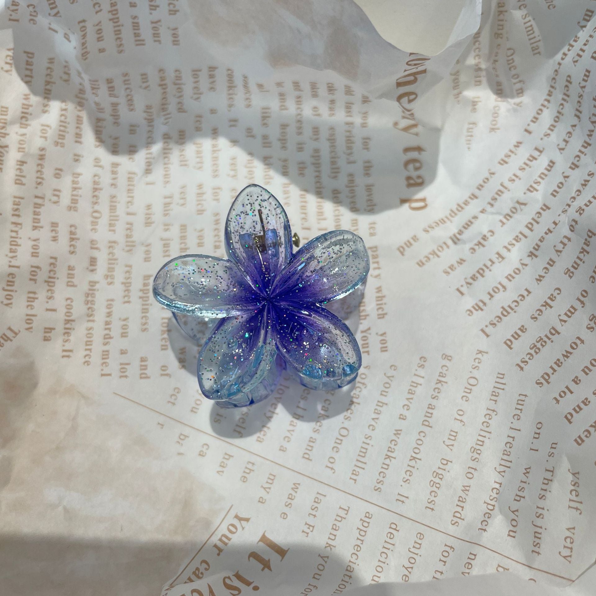 4CM Plumeria Rubra Grip Flower Barrettes Female