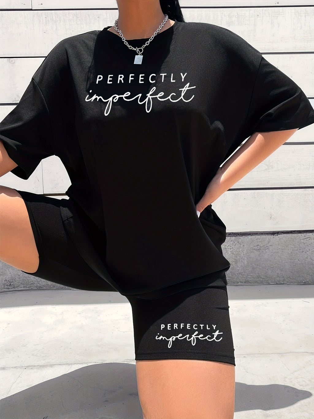 Milk Silk Casual Short-sleeved Top Two-piece Set