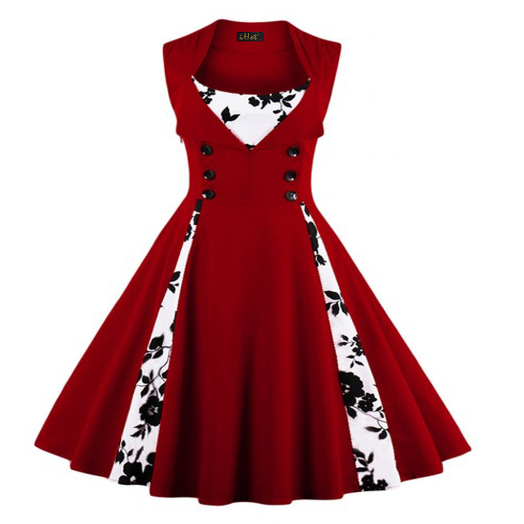 Women's Waist-tight Large Swing Hepburn Style Elegant Retro Dress