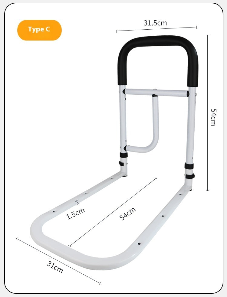 The Old Man Got Up At Bedside Armrest To Assist