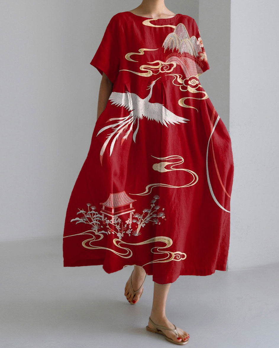 Women's Elegant Casual Printed Short Sleeve Dress