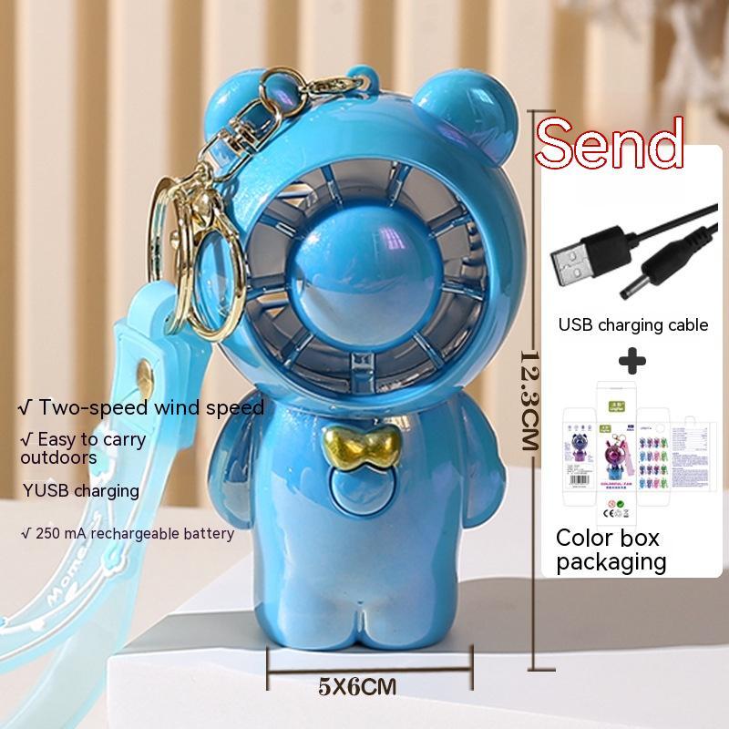 Student Summer Cartoon Fan Pendant Keychain