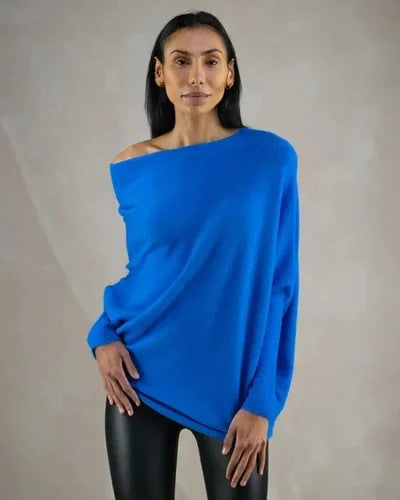 Solid Color Round-neck Comfortable Temperament Knitted Sweater