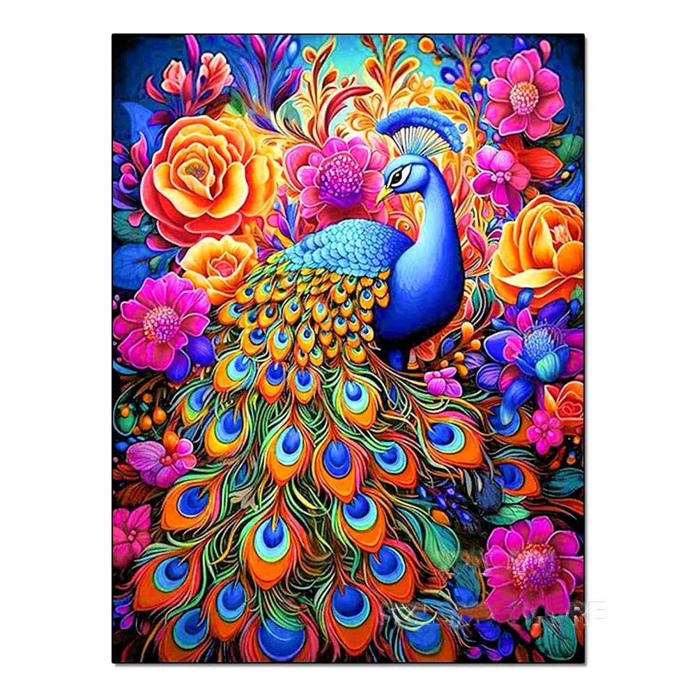 DIY Handmade Diamond Painting With Colorful Animals And Full Diamonds