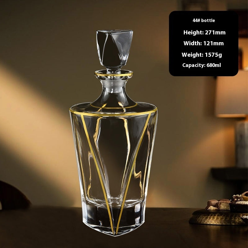 Hand-painted Gold Glass Wine Bottle Internet Celebrity Home High-end Wine