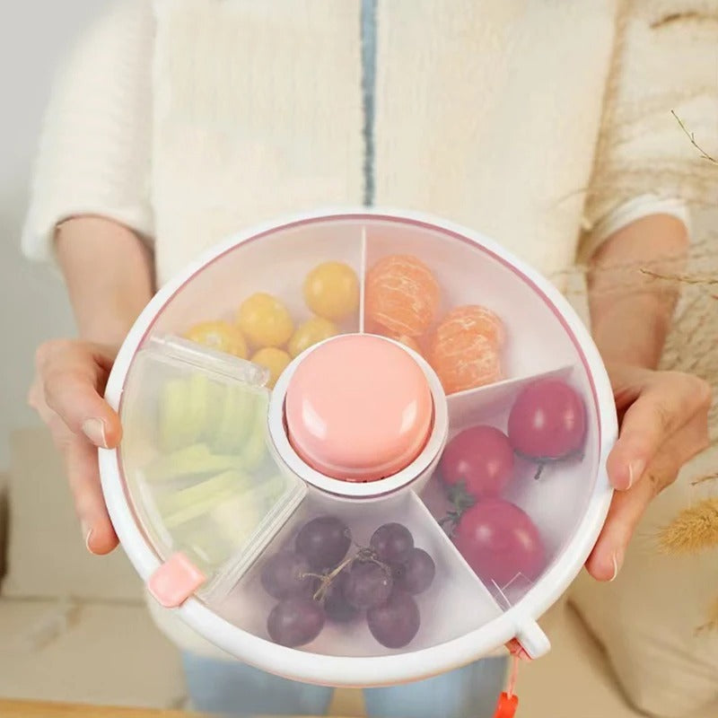 Children's Snacks With Lid Can Be Carried At Home Rotating Fruit Plate