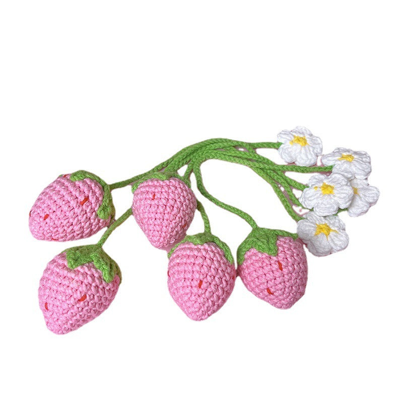 Crochet Strawberry Pendant Diy Handmade Finished Product