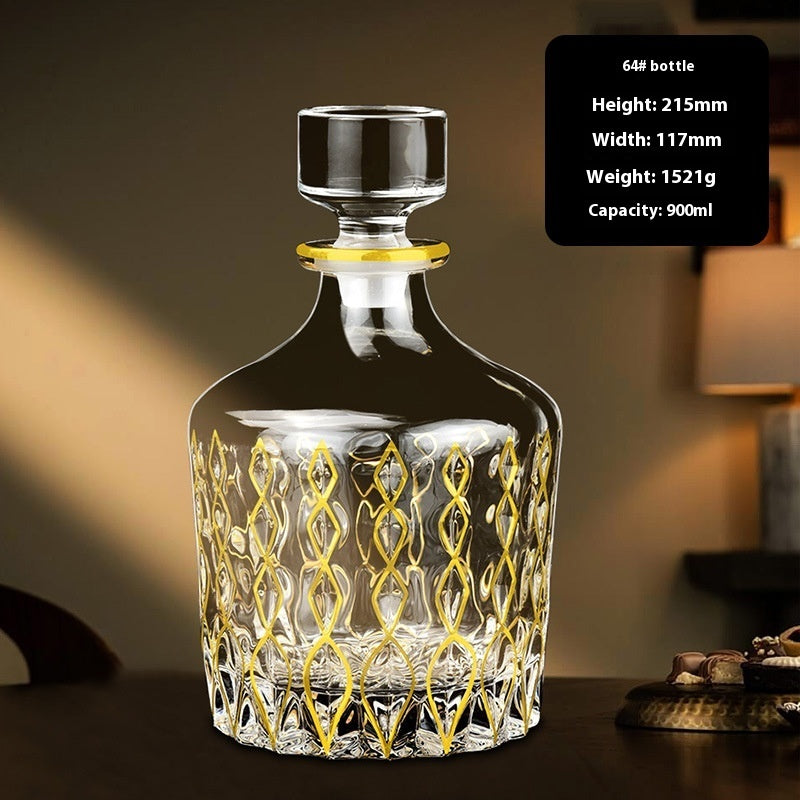 Hand-painted Gold Glass Wine Bottle Internet Celebrity Home High-end Wine