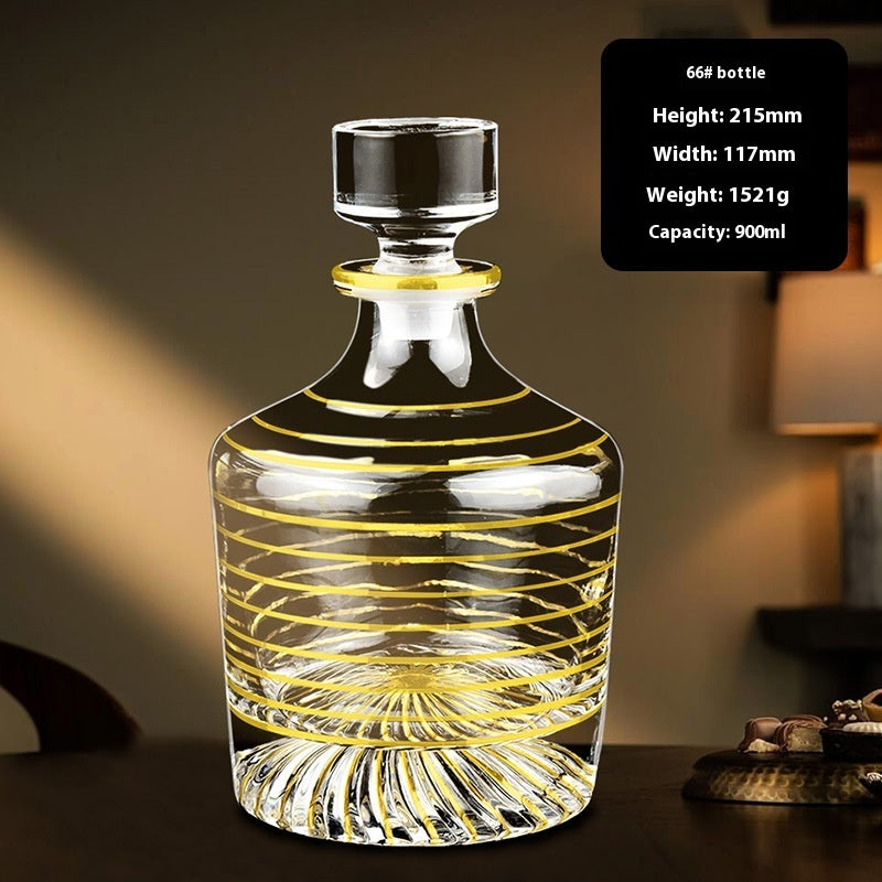 Hand-painted Gold Glass Wine Bottle Internet Celebrity Home High-end Wine