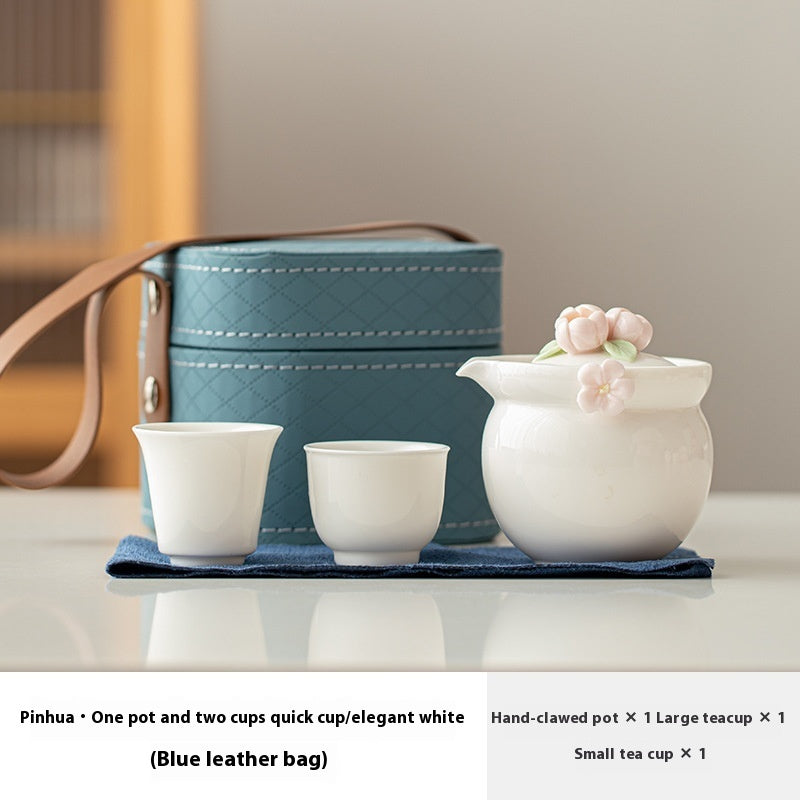 Travel Tea Set Quick Cup One Pot Two Cups Portable