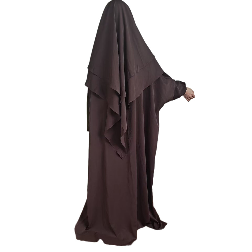 Women's Two-piece Solid Color Headscarf Dress