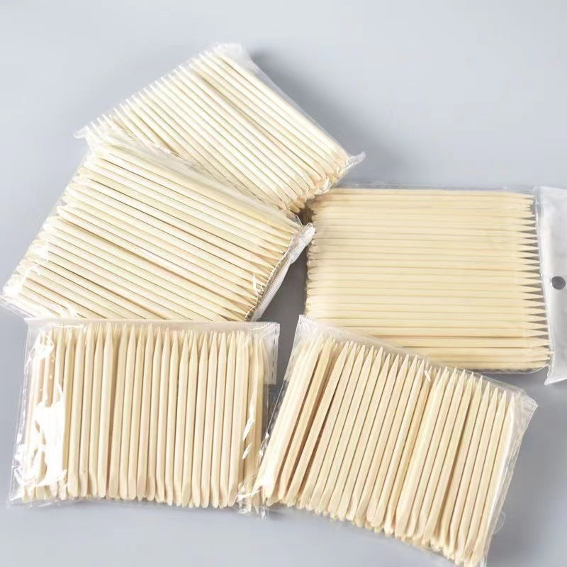 Double-headed Non-piercing Cleaning Wooden Stick Manicure Implement