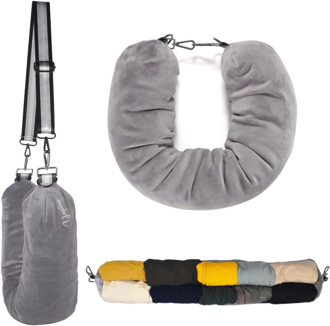 New Travel U-shaped Pillow Can Fill Clothes