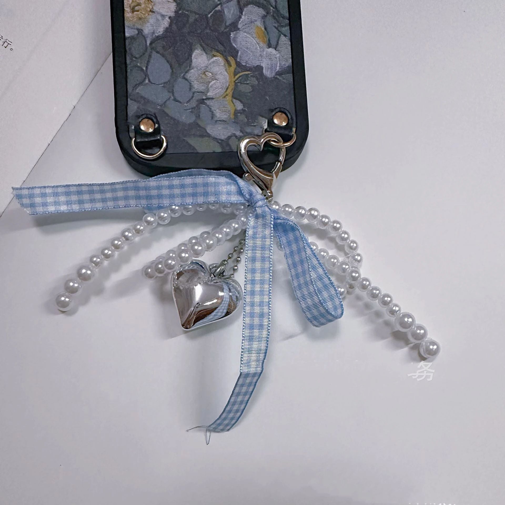 Pearl Ribbon Bowknot Love Pendant Bag Decoration