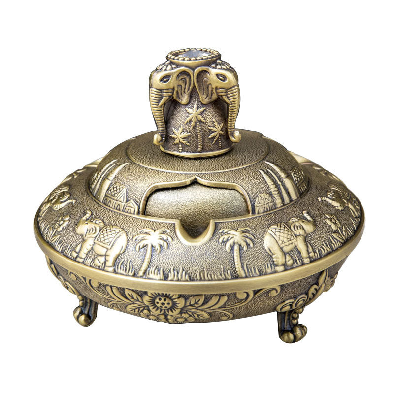 Round Ashtray With Cover Creative Household Simple Windproof