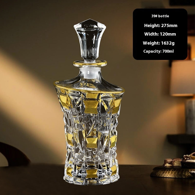 Hand-painted Gold Glass Wine Bottle Internet Celebrity Home High-end Wine