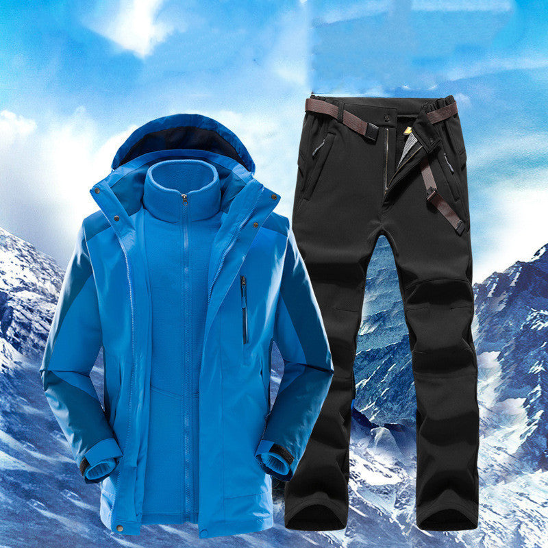 Outdoor Padded Warm Hiking Pants Punching Jacket 3-in-1 Set