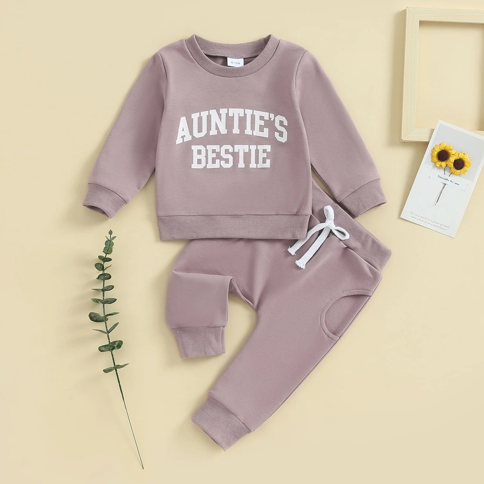 Girls Fashion Simple Letter Print Sweatshirt Suit