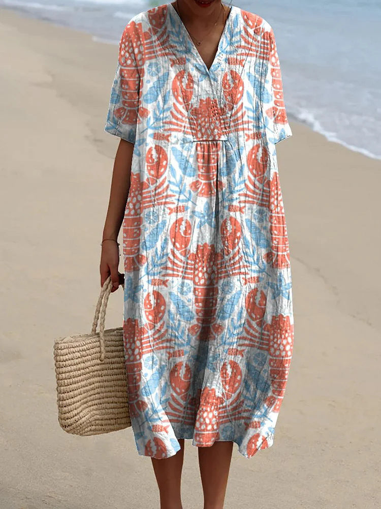 Women's Casual Marine 3D Printed Sleeve Skirt