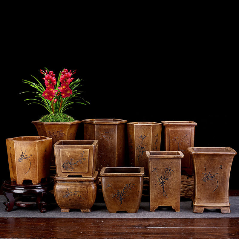 Orchid Grass Succulent Small Flower Pot Porcelain Minimalist Creative