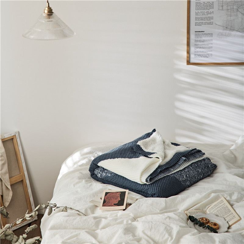 Thicken Warm Siesta Blanket Quilt Knitted Woolen Blanket