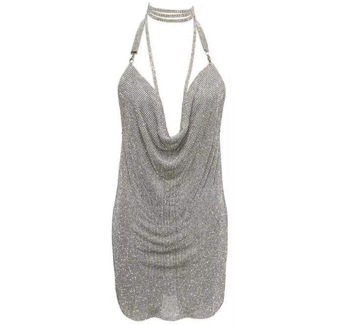 Women's Rhinestone Panel Costume Dress