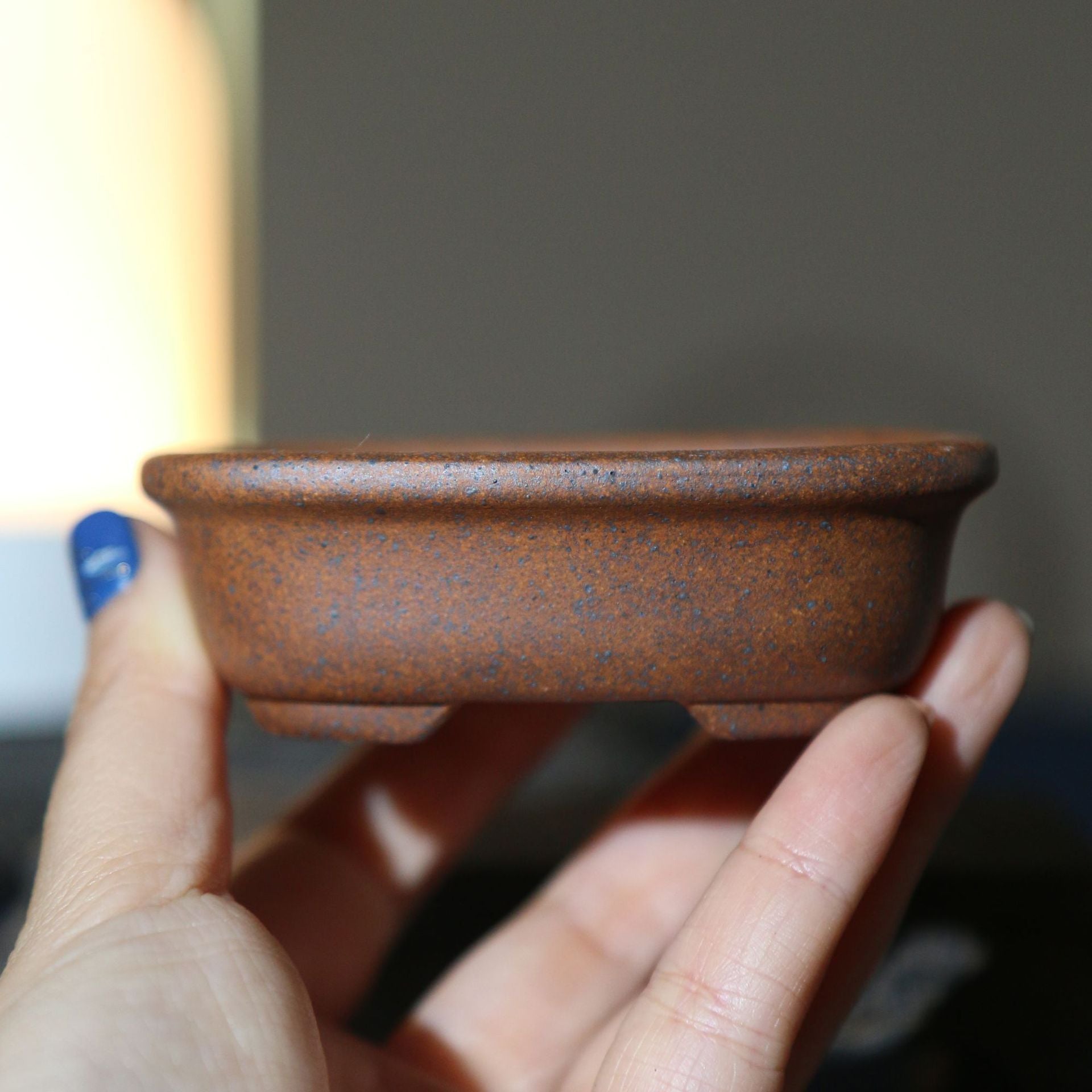 Purple Sand Flower Pot Handmade Miniature Desktop Pot