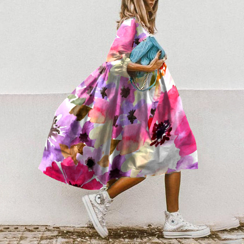 Fashion Printed Bohemian Dress Women