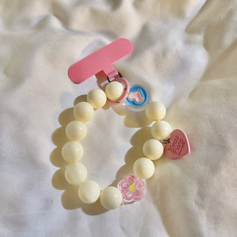Beads Solid Color Bracelet Phone Case Pendant
