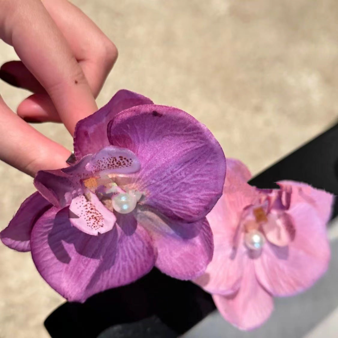 French Elegant Temperament Butterfly Orchid Hair Clip