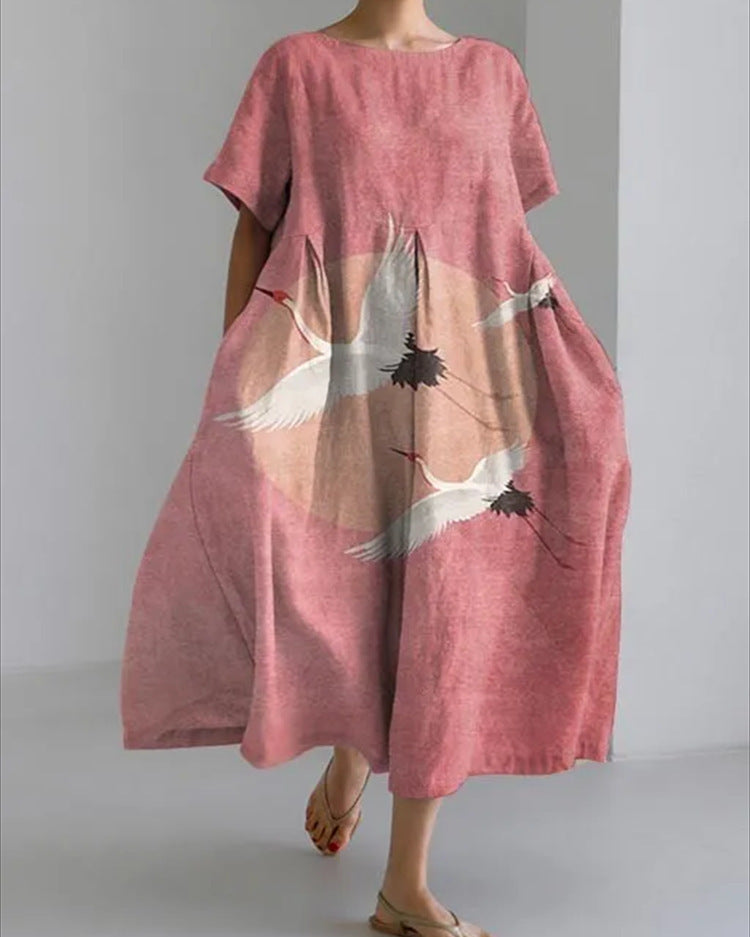 Women's Elegant Casual Printed Short Sleeve Dress