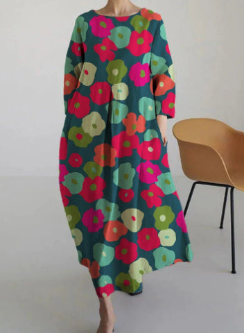 Women's 3D Printed Cotton-like Casual Fashion Dress