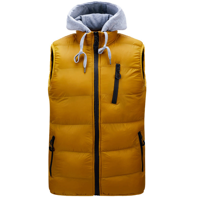 Amazon New Men's Hooded Vest Autumn Cotton Vest